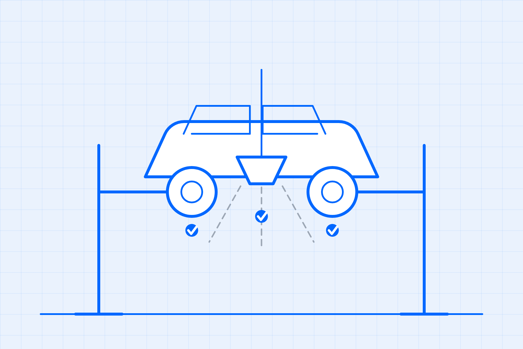 Auto op de brug tijdens een APK-keuring