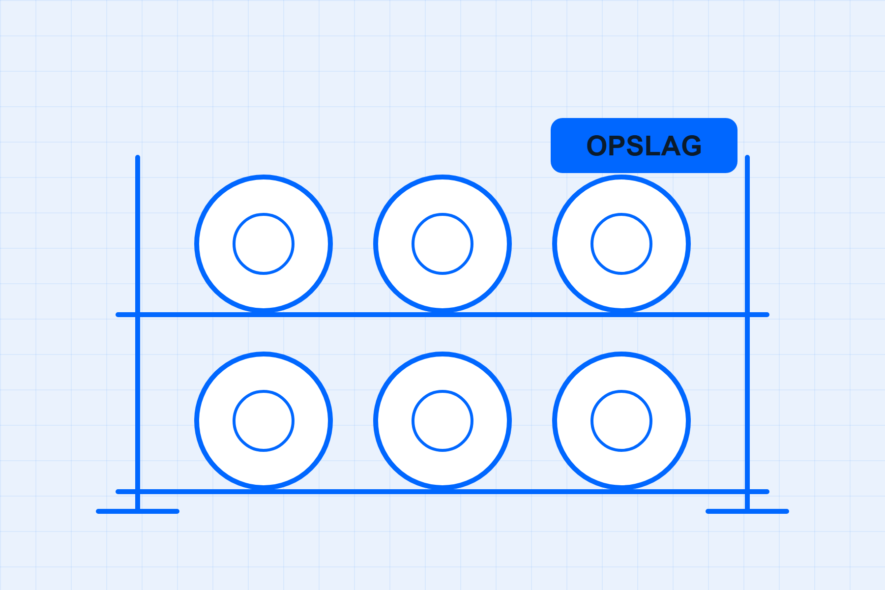 Banden in het opslagrek